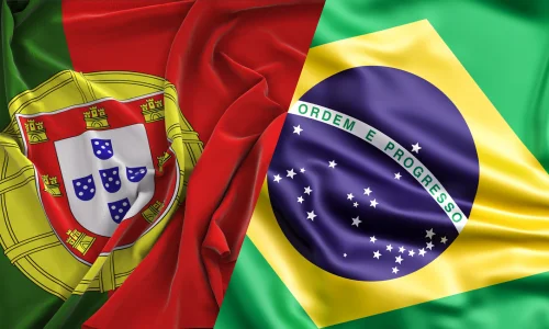 Banderas de Portugal y Brasil - Curso de Portugués